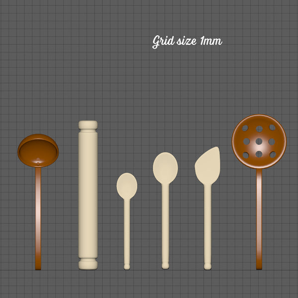 Kitchen utensils set, 1/24th scale