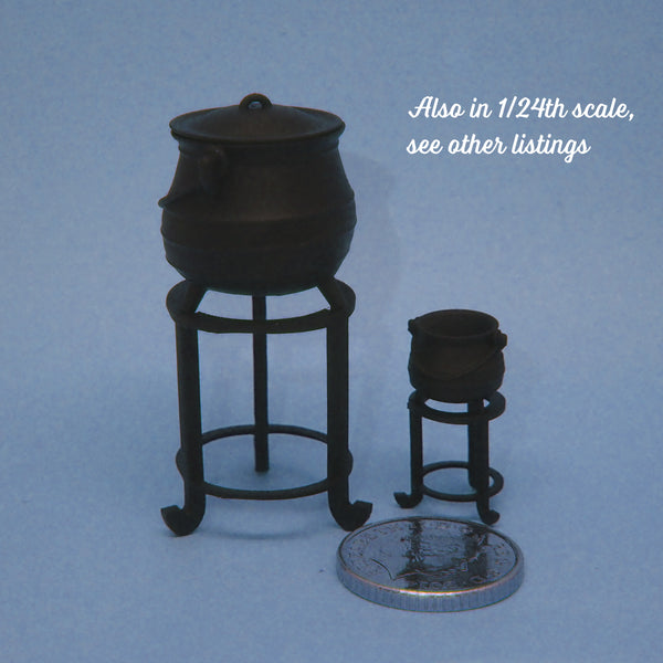 Cauldron with lid, 1/48th scale