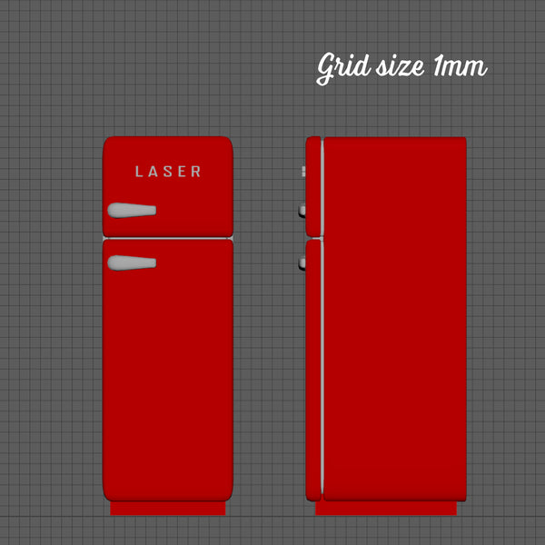 Retro style fridge, 1/48th scale