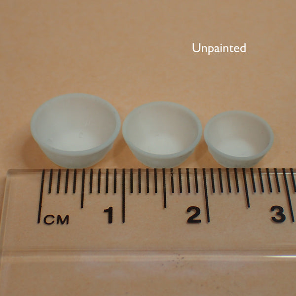 Kitchen mixing bowls set, 1/24th scale