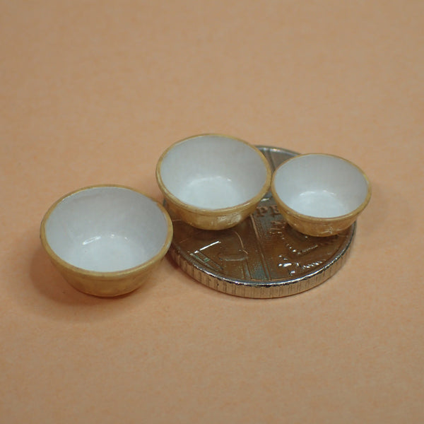 Kitchen mixing bowls set, 1/24th scale