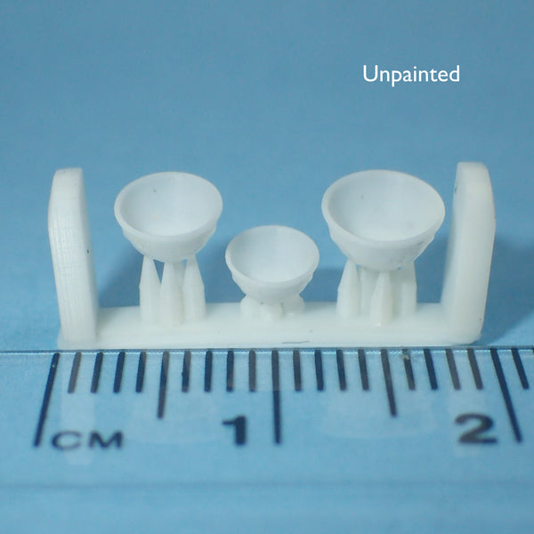 Kitchen mixing bowls set, 1/48th scale