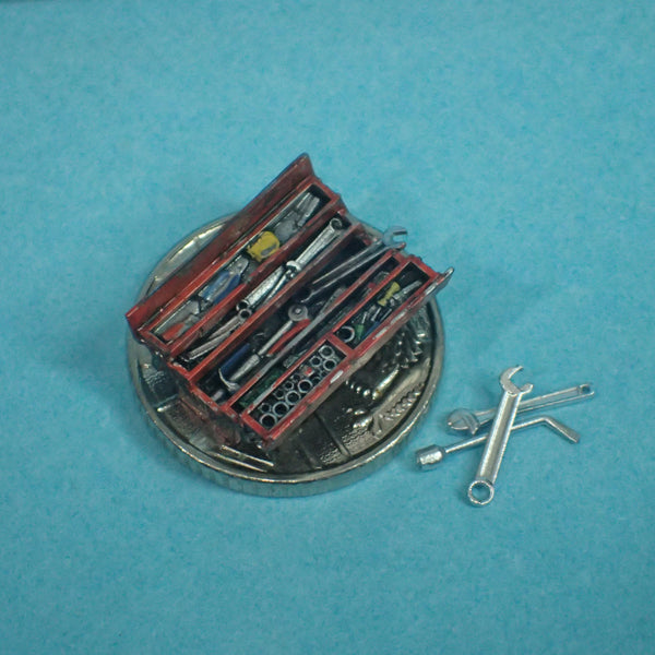 Toolbox and tools, 1/48 scale