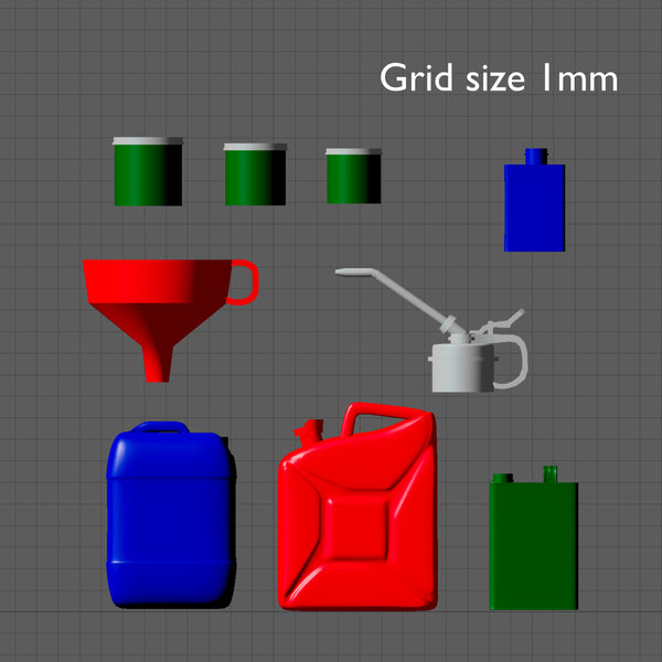Garage cans and tins, 1/48 scale