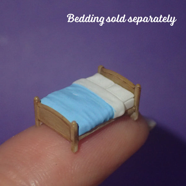 Micro-mini double bed frame, 1/144th scale