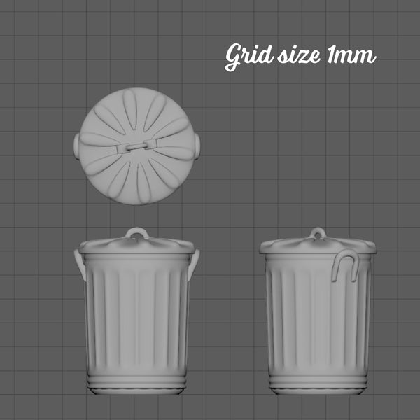 Dustbin/trash can, 1/144th micro scale