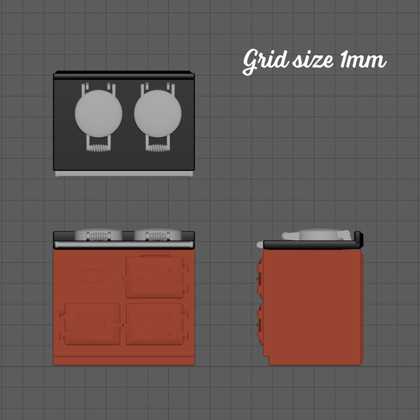 Aga-style cooker, 1/144th micro scale