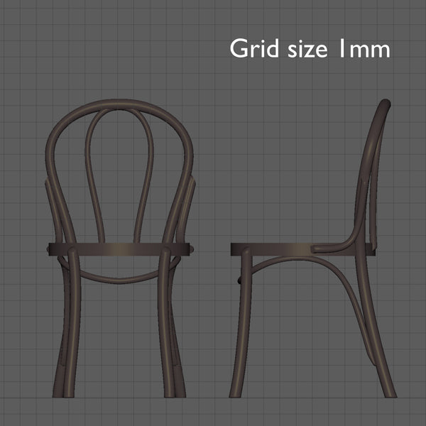 Bentwood style chair, 1/48th scale