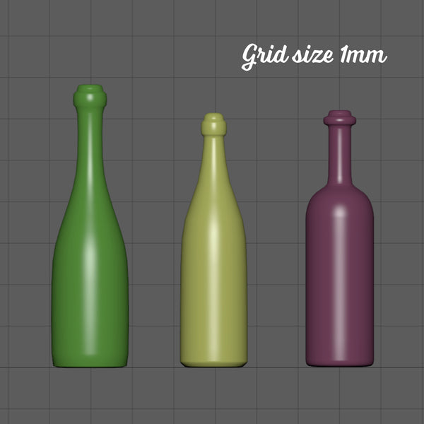 Wine bottles, 1/48th scale