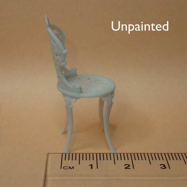 Ornate garden chairs, 1/24 scale