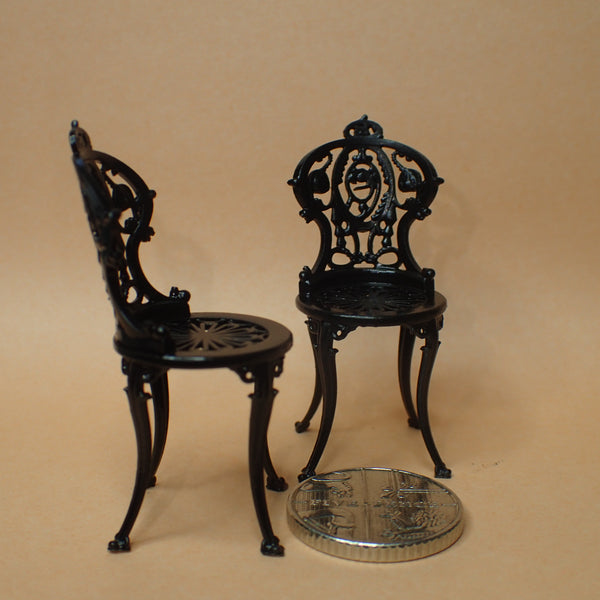 Ornate garden chairs, 1/24 scale