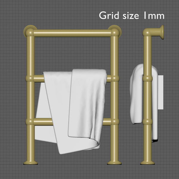 Traditional style towel rail, 1/24th scale