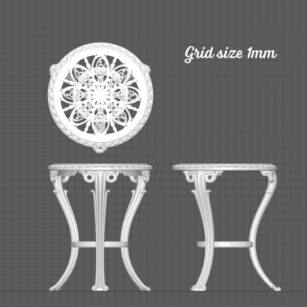 Ornate garden table, 1/48th scale