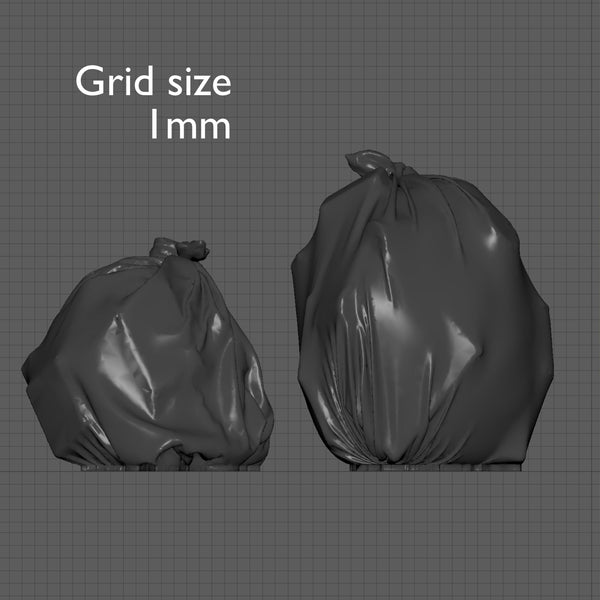 Rubbish! Pair of bin bags/trash/garbage bags, 1/24th scale