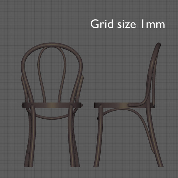 Pair of bentwood style chairs, 1/24th scale