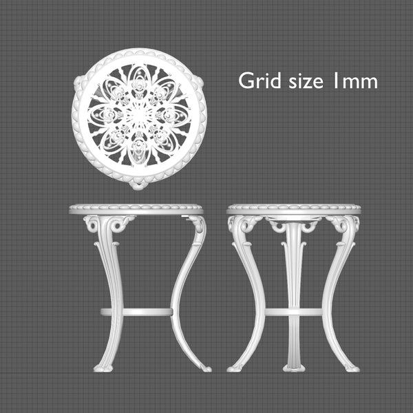 Ornate garden table, 1/24th scale