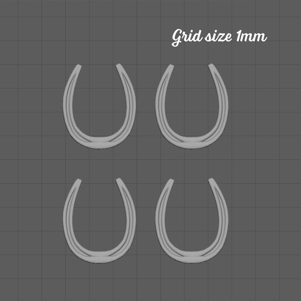 Eight horseshoes, 1/48 scale