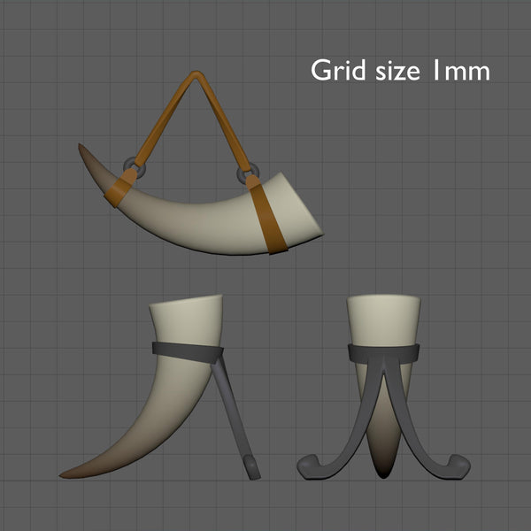 Drinking horn, 1/48 scale