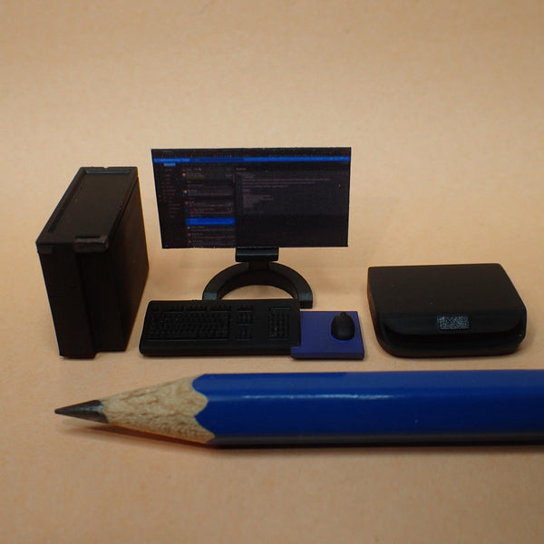 Desktop computer set, 1/24th scale