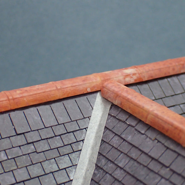 Half round style roof ridge tiles, 1/48th scale