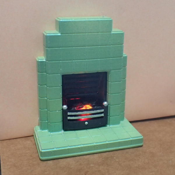 1930s style tiled fireplace, 1/24th scale