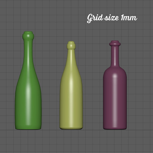 Wine bottles, 1/24th scale
