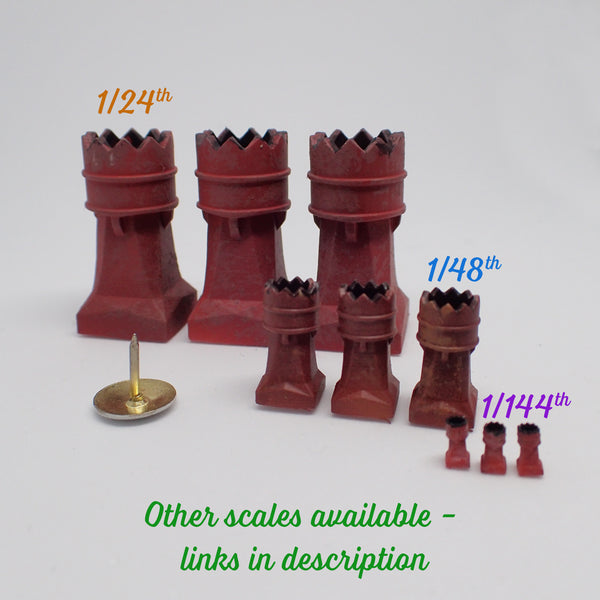 Crown' style chimney pot set, 1/24th scale