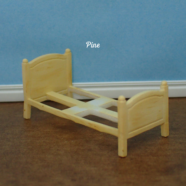 Mini 'wooden' single bed frame, 1/48th scale