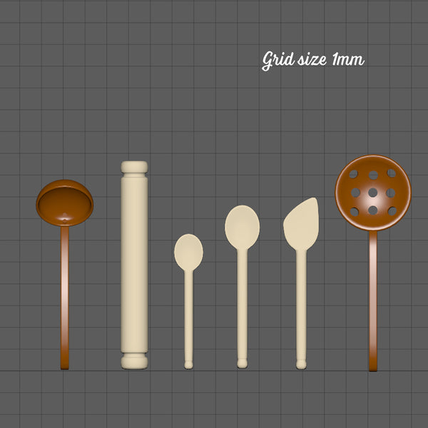 Kitchen utensils set, 1/48th scale