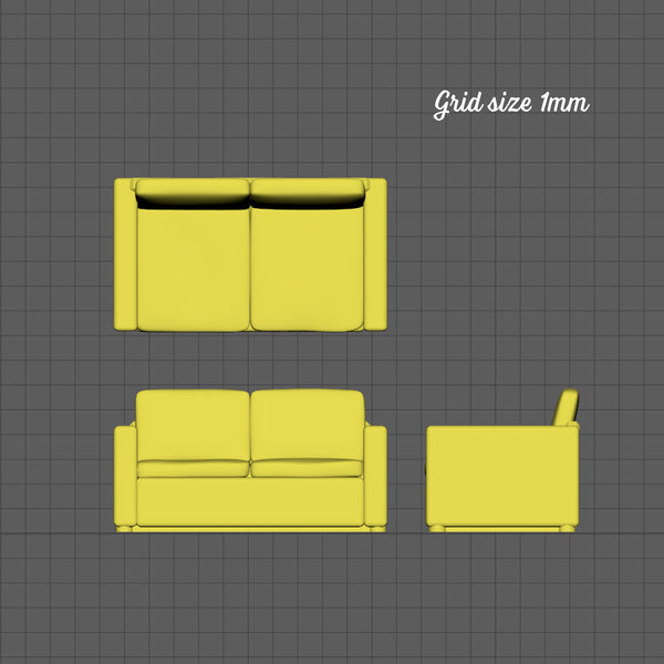 Contemporary 2 seat sofa, 1/144th scale