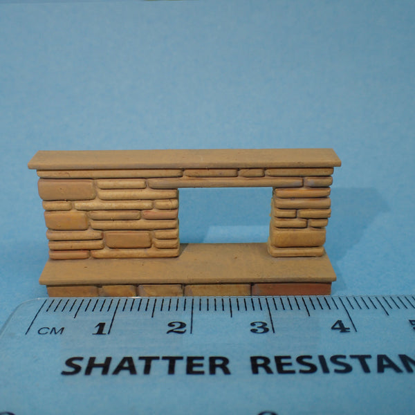 Midcentury modern style 1950s fireplace, 1/48th scale