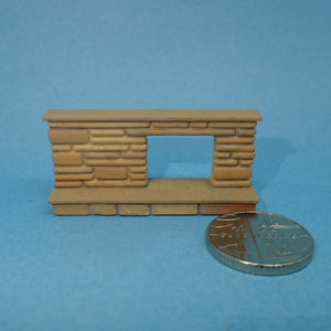 Midcentury modern style 1950s fireplace, 1/48th scale