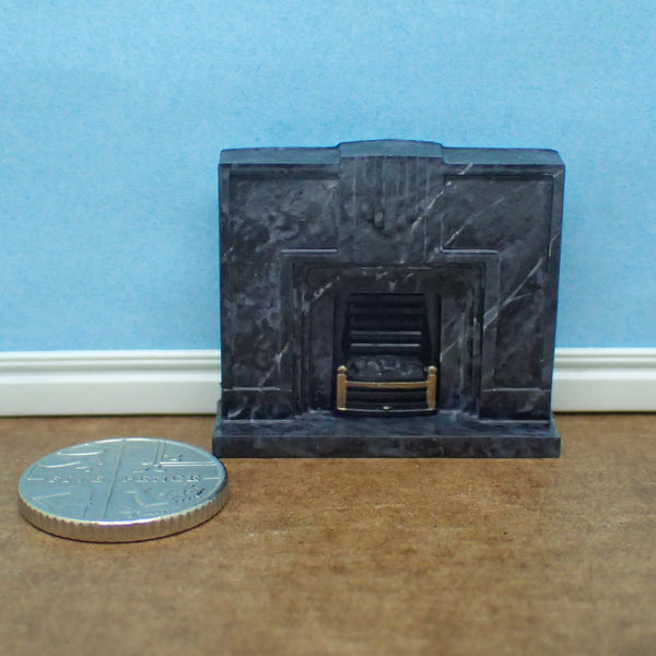 Art Deco style 'marble' fireplace, 1/48th scale