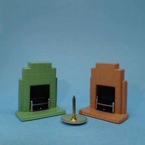 1930s style tiled fireplace, 1/48th scale