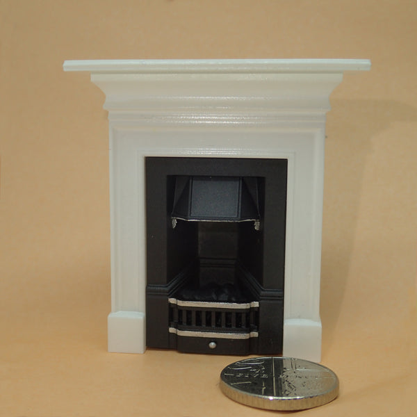 Small fireplace with mantelpiece, 1/24th scale