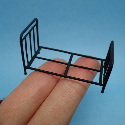 Cast iron' style single bed, 1/48th scale