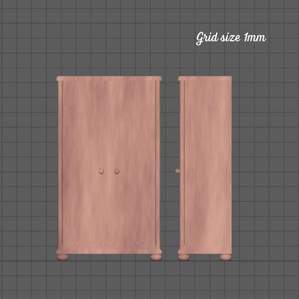 Simple 'wooden' wardrobe, 1/144th micro scale