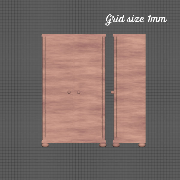 Simple 'wooden' wardrobe, 1/48th scale