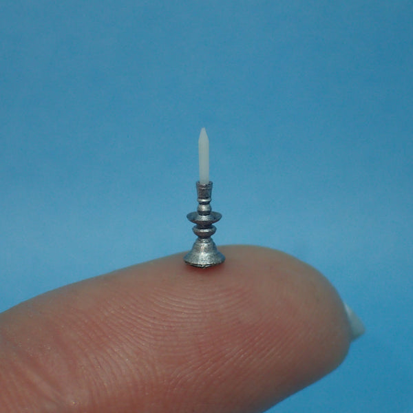 18th century 'pewter' candlesticks, 1/48th scale