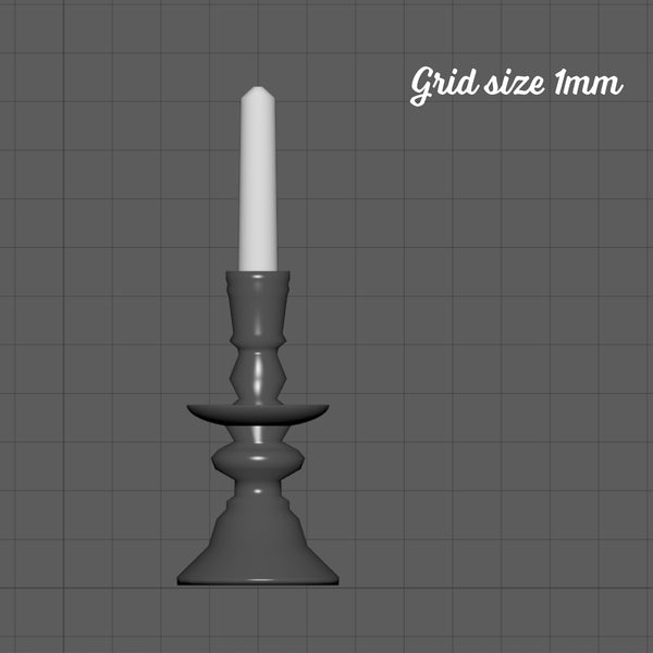 18th century 'pewter' candlesticks, 1/48th scale