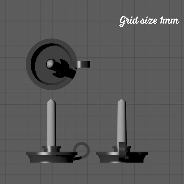 Round chamber candlestick, 1/48th scale