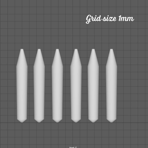 Set of 6 candles, 1/24th scale